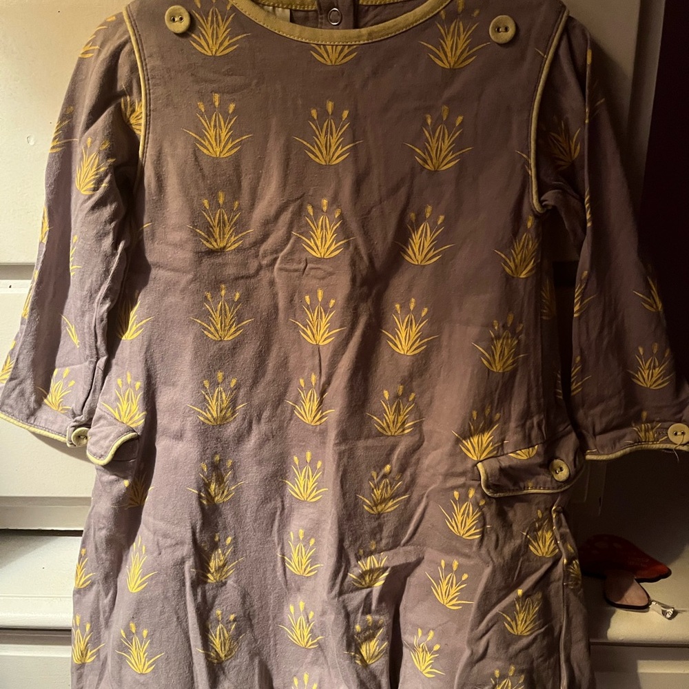 Vintage Kate Quinn size 3t Gray and Yellow Desert Grass Dress